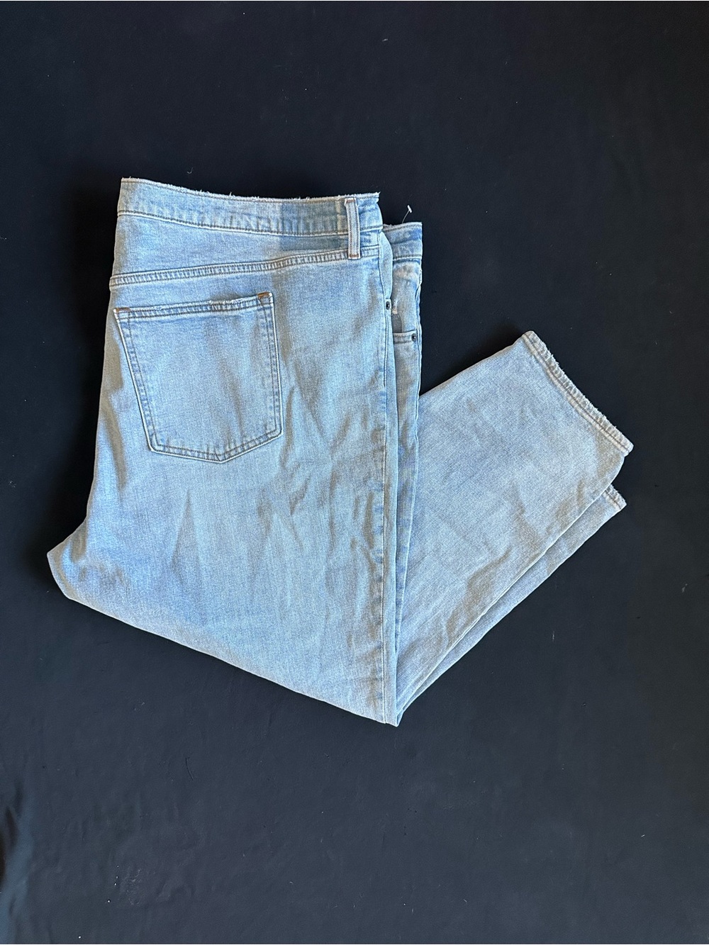 Abercrombie & Fitch High rise Mom Light Blue Ripped Ankle distressed Jeans 37/24